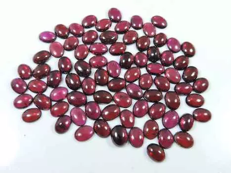 5X7MM натуральный красный гранат овальный кабошон россыпью драгоценный камень 80 шт лот RQ-1578