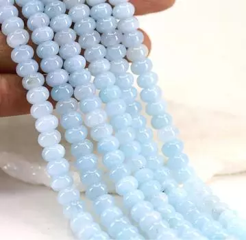 5x8 мм бусины Rondelle Blue Jade, 1 целая нить бусин Heishi Color Jade 5X8MM