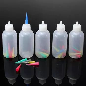 5x 50 мл пластиковых бутылочек-скребков для соуса-приправы, кетчупа, майонеза-масла