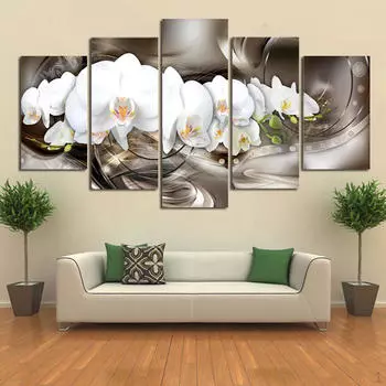 5x HD принты в рамке, современная абстрактная картина маслом на холсте, настенный художественный декор A