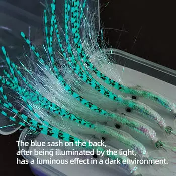 5x колючих крючков для рыбалки нахлыстом, светящиеся приманки для инструментов для морской воды, реалистичная приманка для кальмаров
