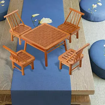 5x Мини-модель стола и стула для кукольного домика, набор миниатюрной мебели для имитации, игрушка для ролевых игр