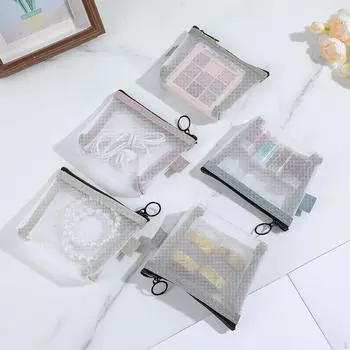5x Мини-сумочка на молнии, держатель для туалетных принадлежностей, косметичка для женщин, помада, косметические аксессуары
