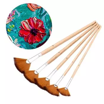 5x/набор веерных кистей набор акварельных акриловых кистей нейлоновые кисти для рисования волос принадлежности для рисования для начинающих художников