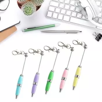 5x шариковая ручка с бисером и брелоком 1,0 мм ручка для подписи металлическая канцелярская ручка-роллер с бисером для школы и офиса B