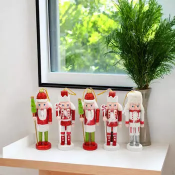 5x Щелкунчик Солдат Статуэтка Кукла-марионетка для Детей Подарки Фестиваль