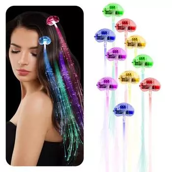 5X случайных цветов светящиеся волосы бабочка женский комплект милые украшения клипса человеческие аксессуары волокно детские вспышки светодиодные фонари without Butterfly