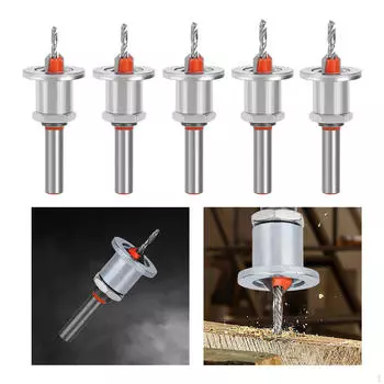 5x зенковочных сверл с конической головкой 10 мм, простая установка, регулируемая спиральная сталь для