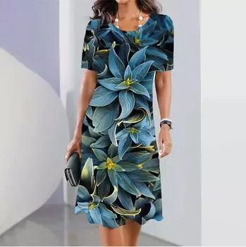 5XL женская одежда больших размеров, красное рождественское модное платье с лосем, забавное милое платье с короткими рукавами и принтом, Рождественские свободные платья со снеговиком и снежинкой S