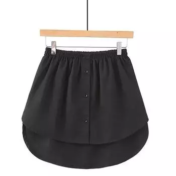 5XL женская юбка с внутренним слоем, имитация подола, имитация рубашки из двух частей с белой окантовкой, юбка из твила XXXXXL белый