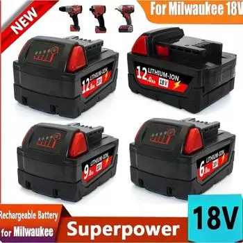 6000 мАч/9000 мАч для Milwaukee M18 18 В Замена для Milwaukee M18B5 XC Li-ion аккумулятор 48-11-1815 48-11-1850 2604-22 2604-20