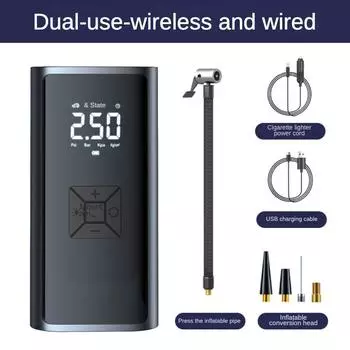 6000 мАч цифровой надувной локомотив портативный воздушный компрессорный насос, используемый для автомобилей, мотоциклов, велосипедных надувных насосов