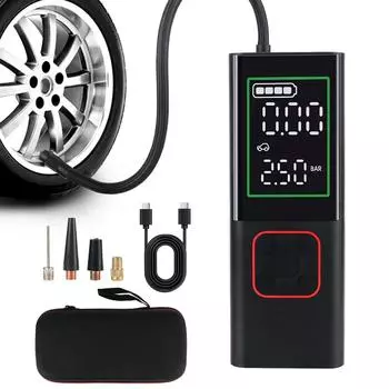 6000 мАч для мотоцикла велосипеда мяч для испытания давления в шинах 160PSI 150 Вт цифровой портативный насос для накачивания шин со светодиодным фонариком автомобильный воздушный компрессор Black