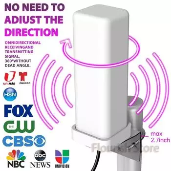 6000 миль HDTV 1080P наружная HD 4K HD 1080P цифровая телевизионная антенна 360° усилитель сигнала 35DBI IP66 белый