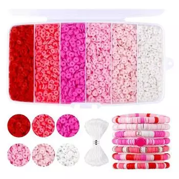 6000 шт DIY бусины из полимерной глины красочные плоские бусины с коробкой для хранения браслеты ожерелье ювелирные изделия ремесло синий