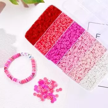 6000 шт DIY бусины из полимерной глины красочные плоские бусины с коробкой для хранения для браслетов, ожерелья, ювелирных изделий синий