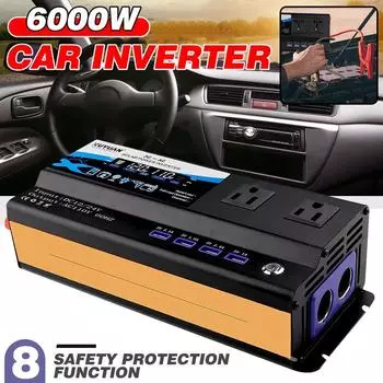 6000 Вт DC 12 В/24 В в AC 110/220 В 50 Гц портативный автомобильный инвертор зарядного устройства преобразователь адаптер универсальная розетка M