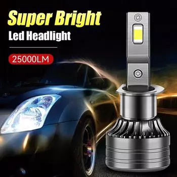 6000K 9005/HB3 9006/HB4 H1 H7 H4 H11Super Power EMC Canbus светодиодная фара для противотуманных фар автомобиля 25000LM 12V 1 шт.