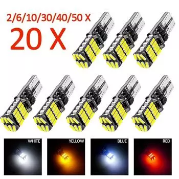 6000K IP67 2/6/10/20/30 Pcs W5W Led Canbus T10194 Car Lamps No Error 26SMD For Car Reverse Light Interior Accessories Lamp Tail 2pcs красный