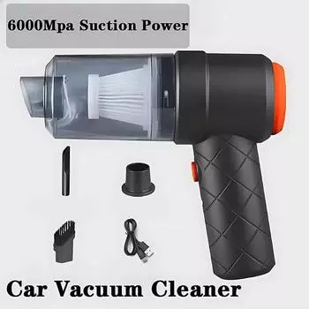 6000Pa Portable Small Vacuum Cleaner Wireless High-power Car Vacuum Cleaner Suction and Blowing Dual-purpose Pet Hair Cleaner