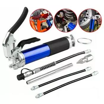 6000PSI-7000PSI Heavy Duty Quick Release Grease Gun Set 400CC Lubrication Syringe Manual Grip Grease Gun Greasing Injection Tool синий