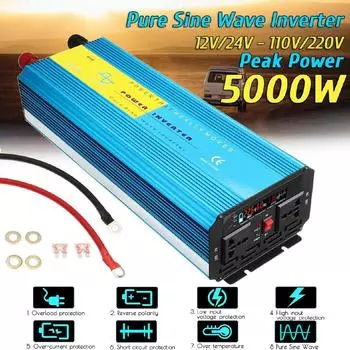 6000W/5000W/4000W/3000W/2000W Pure Sine Wave Inverter Peak Voltage Transformer Converter 24-110v