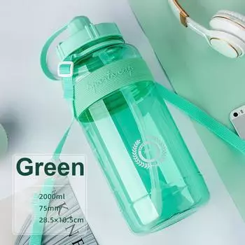 600/1000/1500 мл/2000 Чашка большой емкости для уличного пространства с соломой Студенческая пластиковая чашка для воды Портативная чашка для занятий спортом на открытом воздухе Бутылка с водой 600ml розовый
