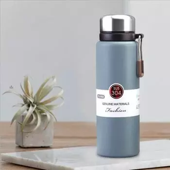 600/800/1000 мл термос большой емкости из нержавеющей стали с двойными стенками, уличная вакуумная фляга для воды, термоизолированная чашка 600ml синий