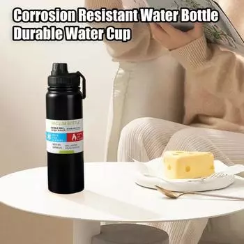 600/800 мл изолированная бутылка для воды из нержавеющей стали с безопасной крышкой, большая емкость, портативная, для путешествий, тренажерного зала, тренировок, спортивная термоп... 800ML красный