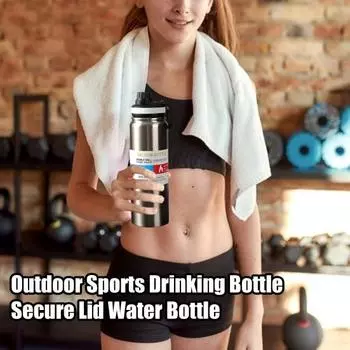 600/800 мл изолированная бутылка для воды из нержавеющей стали с безопасной крышкой, большая емкость, портативная, для путешествий, тренажерного зала, тренировок, спортивная термоп... 600ML серебряный