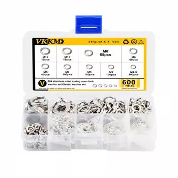 600 комплектов пружинных стопорных шайб из нержавеющей стали, (М2.5-М12) 9 размеров комбинаций шайб