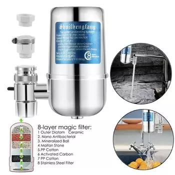 600 л система фильтрации воды с креплением на кран уменьшает содержание хлора/тяжелых металлов кухонный очиститель воды фильтр для водопроводной воды для дома