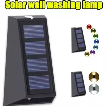 600 мАч солнечные настенные светильники уличные водонепроницаемые уличные украшения настенное освещение светодиодные солнечные лампы для крыльца для виллы, патио, сада Two colors-550MAH