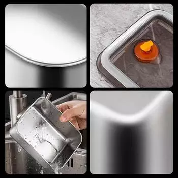 600 мл 410 нержавеющая сталь Bento Lunch Box с крышкой Контейнеры для еды Свежесть-сохранение дома герметичный ящик для хранения