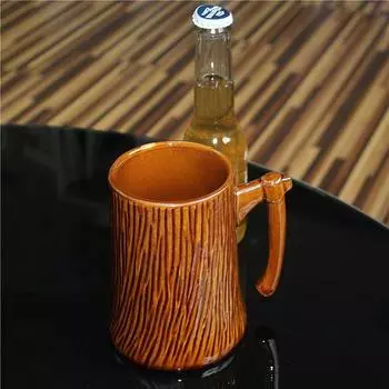600 мл большая емкость креативные керамические кружки в форме пня пивная чашка кружка для молока и кофе офисная посуда для послеобеденного чая домашняя посуда для напитков 600ml