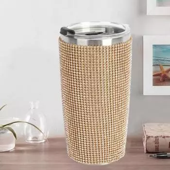 600 мл бутылка для воды с шипами из стразов, герметичная многоразовая питьевая вакуумная колба из нержавеющей стали 304, офисная серебряный