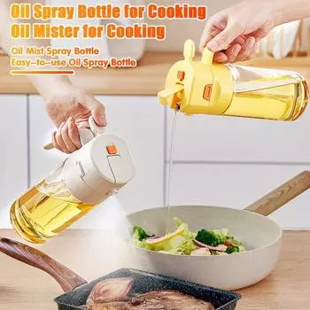 600 мл бутылка-спрей для масла стеклянный дозатор для оливкового масла распылитель 2-в-1 кухонный инструмент для приготовления пищи 600ML белый