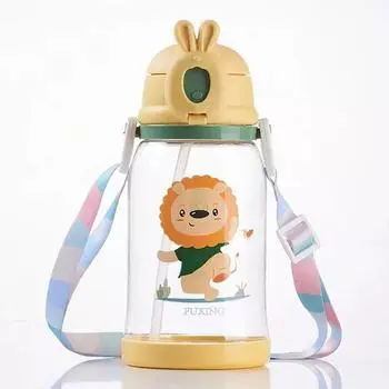 600 мл детская бутылка для воды с соломинкой, герметичный стакан с героями мультфильмов, портативная бутылка для питья, пластиковая чашка-непроливайка, детская чашка, посуда для питья 600ML