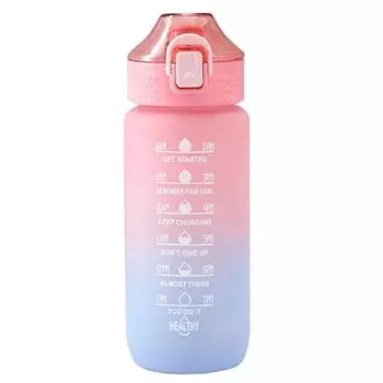 600 мл Фитнес Спортивная бутылка для воды Градиент цвета Мотивационная бутылка для воды с временем питья для выхода