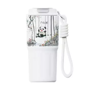 600 мл Изолированная Термокружка Большой Вместимости Кофейная Чашка Мультяшный Вакуумный Фляга Для Улицы Swing Panda