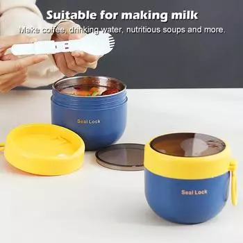 600 мл мини-термальный ланч-бокс, пищевой контейнер с ложкой, нержавеющая сталь, вакуумная чашка, суповая чашка, изолированный ланч-бокс для школьника зелёный