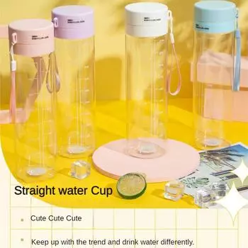 600 мл портативные бутылки для воды большой емкости для фитнеса и спорта с маркером времени, противокапельная герметичная чашка для воды с разделителем для чая 600ml