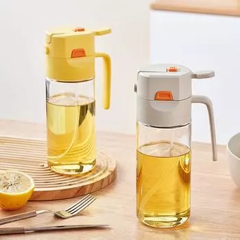 600 мл стеклянный распылитель для масла, распылитель для оливкового масла, кухонный инструмент 2 в 1 для точного контроля, многоразовый распылитель для масла, помощник для выпечки на гриле 600ML белый