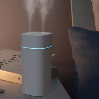 600 мл светящийся увлажнитель воздуха двойной распылительный порт эфирное масло ароматерапия увлажнитель прохладный туман очиститель для домашнего офиса белый