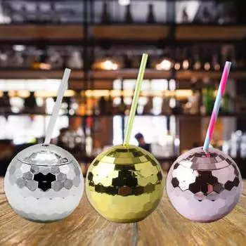 600 мл винная чашка с преломлением крышки, нежный ретро-дизайн в стиле диско, стакан для питья, товары для вечеринок серебряный