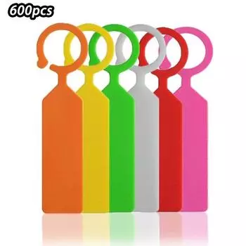 600 Pieces Plastic Tree Labels, Waterproof Plastic Garden Markers for Plants, 6 Colors (White, Yellow, Red, Orange, Green, Pink)