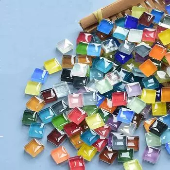 600 шт. 1x1 см Мозаичная плитка Стеклянная мозаика для поделок Массовая витражная мозаика Стеклянные кусочки Мозаичные материалы для украшения дома Художественные ремесла DIY Проекты разноцветный