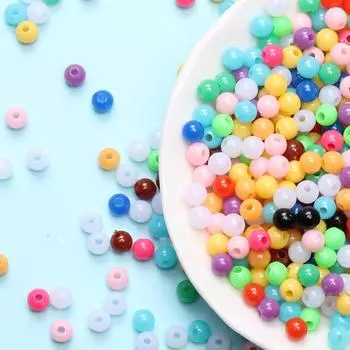 600 шт. 4 мм «сделай сам» для изготовления модных ювелирных изделий, круглые свободные бусины ручной работы, аксессуары, сплошной цвет