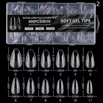 600 шт./кор. накладные ногти прозрачные матовые французские миндальные акриловые капли воды накладные ногти для наращивания типсов маникюрный инструмент as the picture