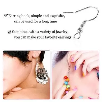 600 шт. крючки для сережек кольца фиксаторы серьги аксессуары набор гипоаллергенные крючки для сережек Jump серебряный